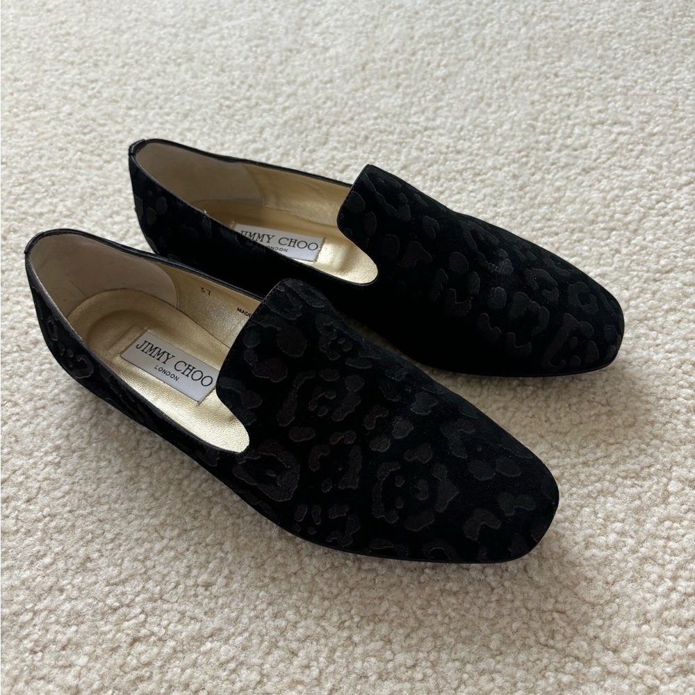 Jimmy Choo black leopard print flats NWT
